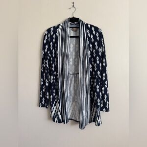 Anthropologie One September Martingale Open Front Tribal Print Cardigan size S